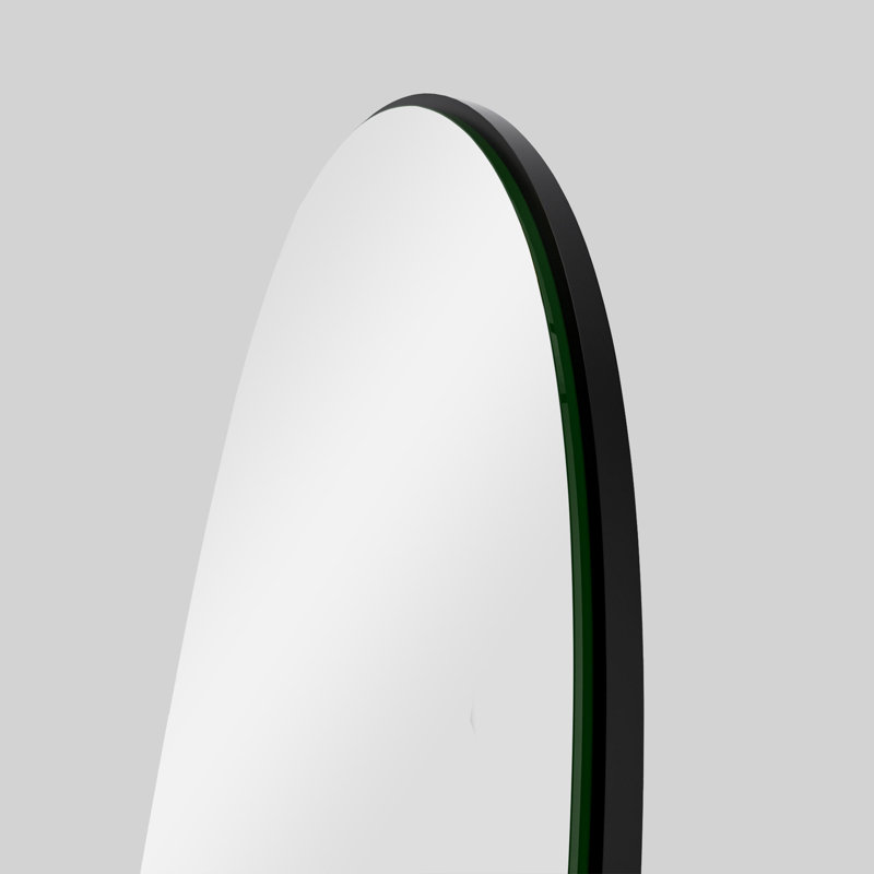 Miroir de plancher en bois massif Taziyah, Noir, H 71 po x l 28 po