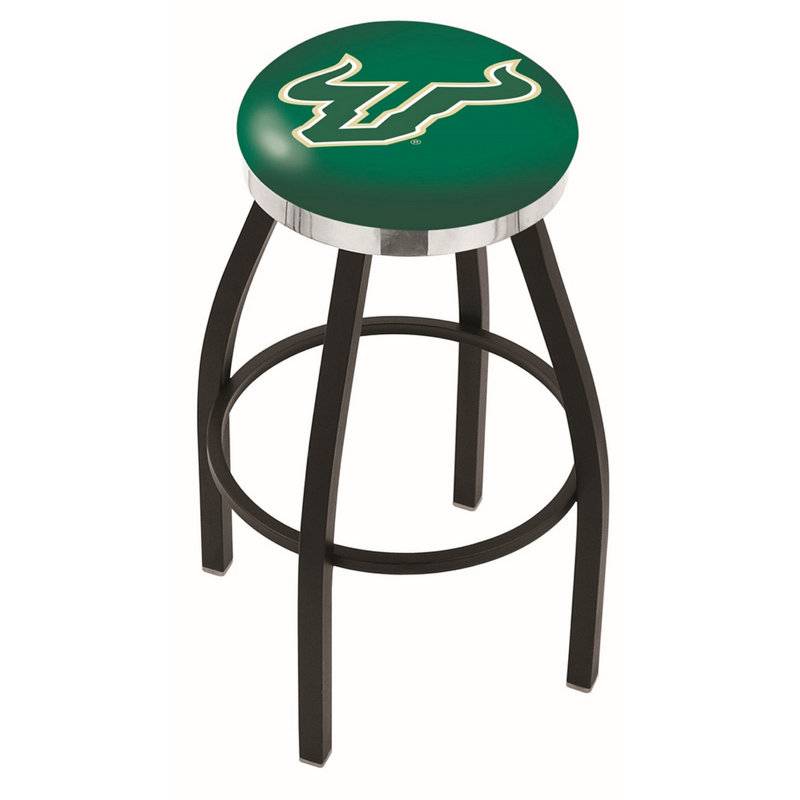 Tabouret de comptoir pivotant de 25 po NCAA, Université de South Florida, Chrome