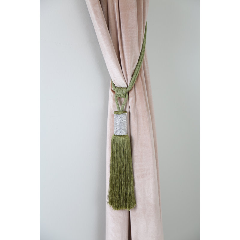 Mahan Fabric Curtain Tieback, Green