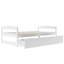 Structure de lit plateforme simple avec deux tiroirs sous le lit, blanc-1781529097