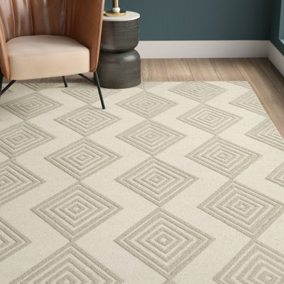 Debron Hand Tufted Wool Geometric Rug