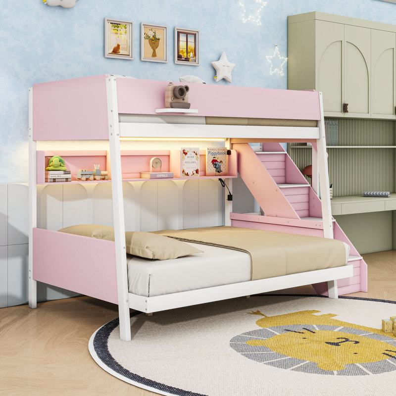 Kids Bunk Bed, Jumeaux sur complet, Rose
