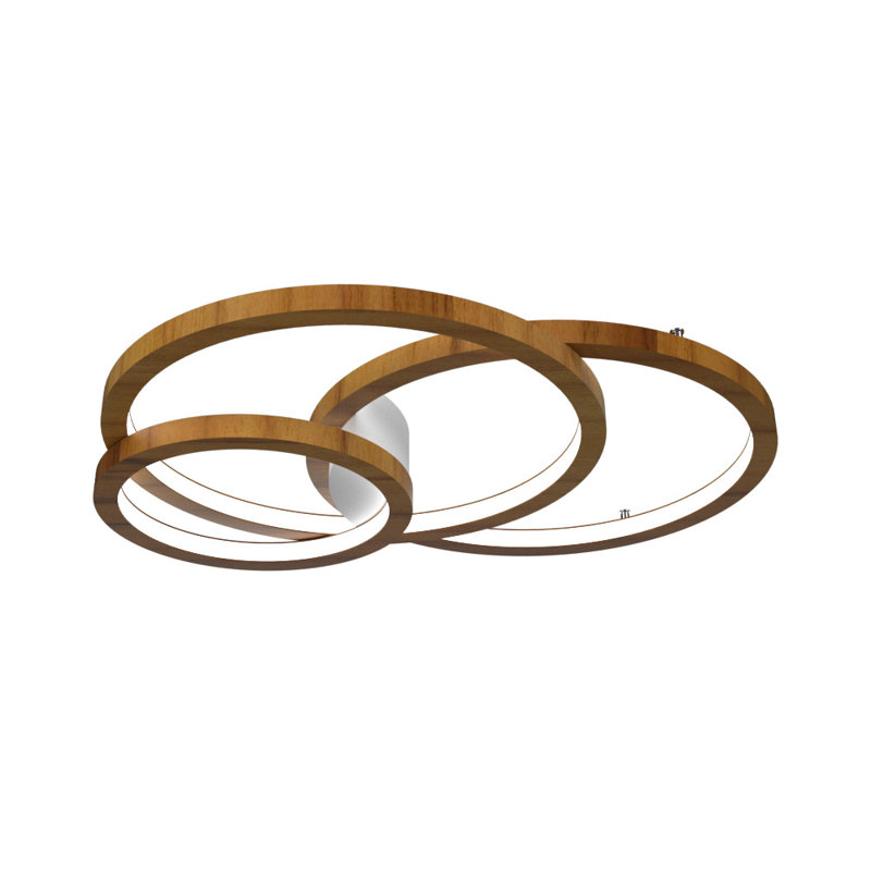 Plafonnier encastré 1 lumière DEL Naiá, Teck, H 4,29 po x l 50,7 po x P 38,22 po