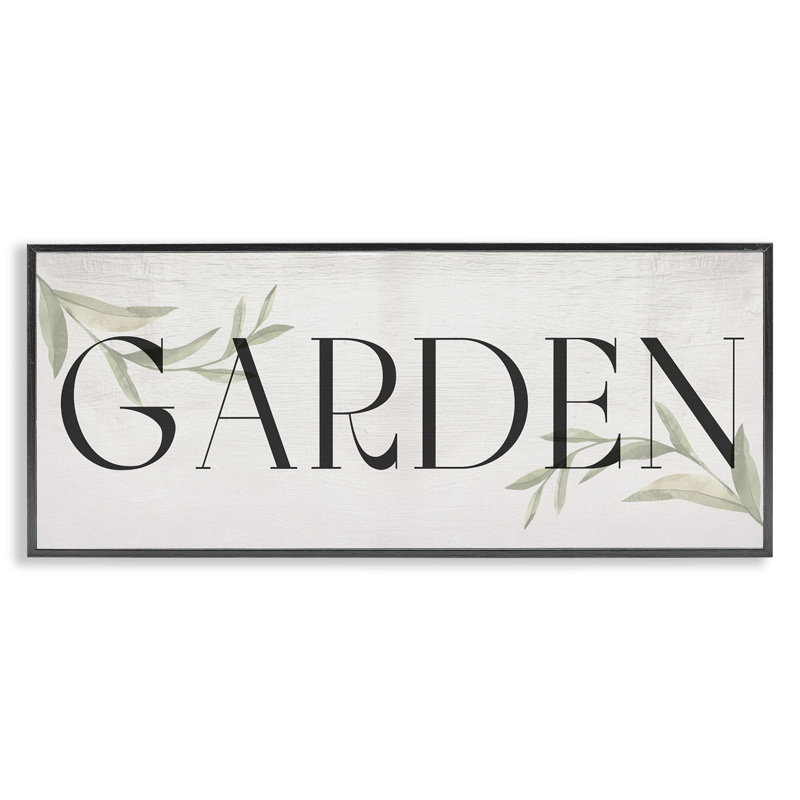  Jardin avec brins de plantes, estampe numérique encadrée par Daphne Polselli, H 13 po x l 30 po, Giclée encadrée noir minuit