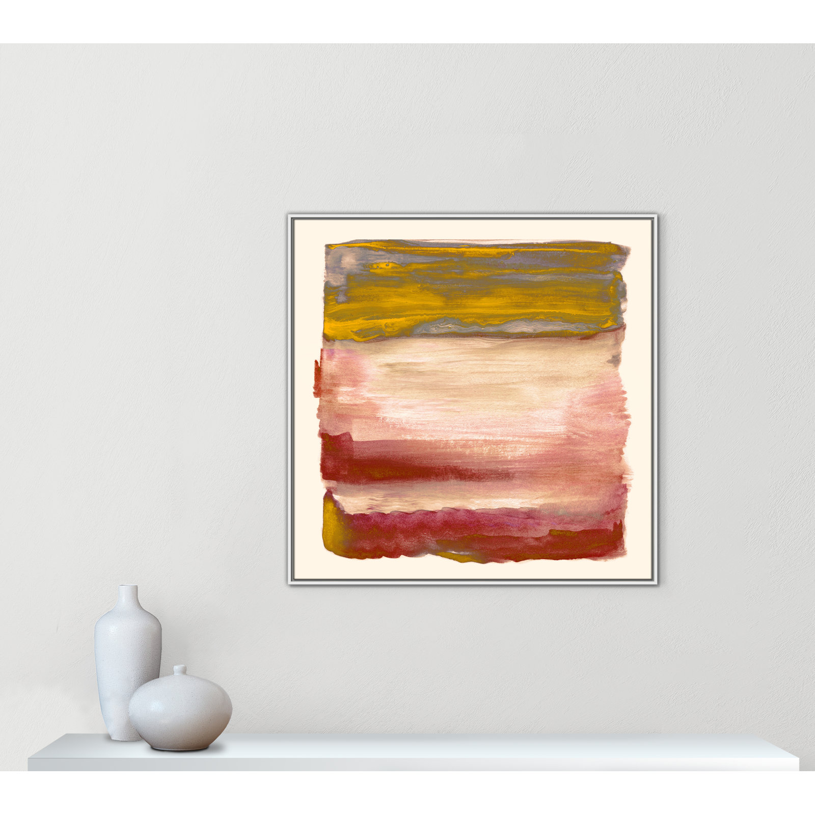 Sky Collection "Yellow Sky I" Print by Nan, White, 41.5" H x 41.5" W