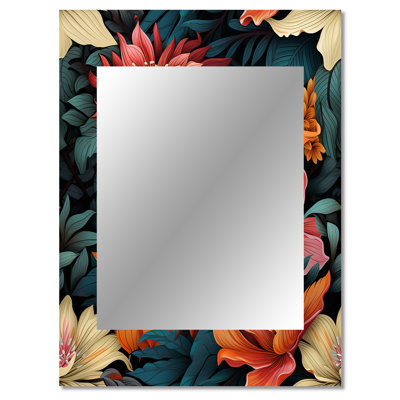 Hayate Modern Tropical Botanical Pattern - botanical  Mirror, Boho Decorative Wall Mirror, Printed Metal Art