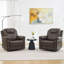  Ensemble de 2 fauteuils inclinables électriques à bascule pour adultes avec 3 vitesses, télécommande câblée, fauteuil inclinable électrique berçant en cuir, fonction minuterie berçante 5 à 15 minutes, pour le salon, brun-1145225441-1145225453