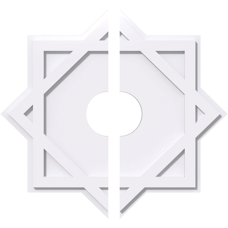 Médaillon de plafond contemporain 24 po x 24 po x P 5 po x P 13 1/4 po x P 1 po Axel, H 1 po x l 24 po x P 24 po