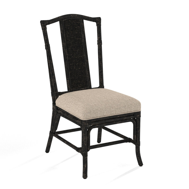 Drury Lane Slat Back Side Dining Chair, Black, Snow Crypton Performance; 0884-91