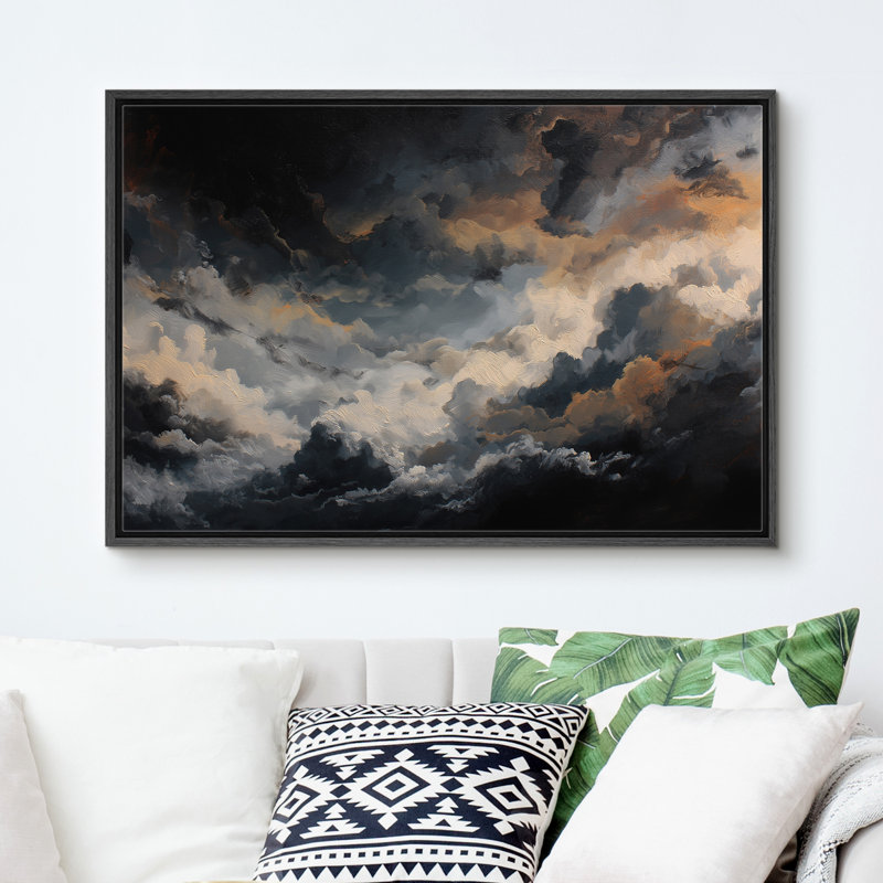 «Majestic Cloudscape Art», impression sur toile encadrée, Cadre flottant noir, H 24 po x l 36 po x P 1,5 po