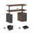 53" Electric Height-Adjustable Standing Desk With 2-Drawer & Open Storage, Built-In Charging, Privacy Panel – Executive Desk For Home Office-921432119