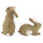 2 Piece Bashful and Hopper Bunny Statue Set