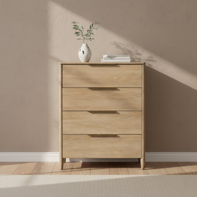 Lylie 4-Drawer Oak Chest, Sand