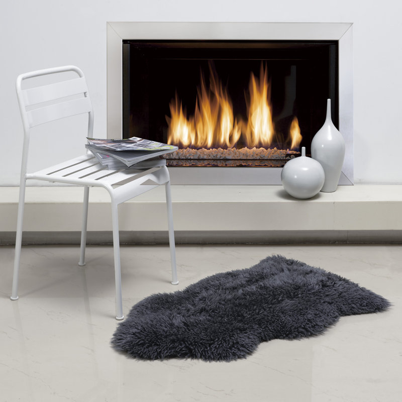 Tapis en laine naturelle bouclée 1 pi x 3 pi Fibre par Auskin, Acier