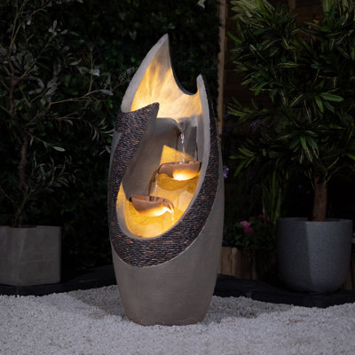 Outdoor Cascade Fountain with Lights