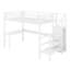 Structure de lit mezzanine avec bureau en L, garde-robe, étagères réglables, ports USB et lumières DEL