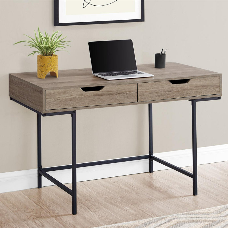 Modern Minimalist Computer Desk, Taupe