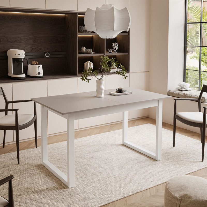 Extendable table ARTON II  140 cm, "U" legs, White, Cashmire