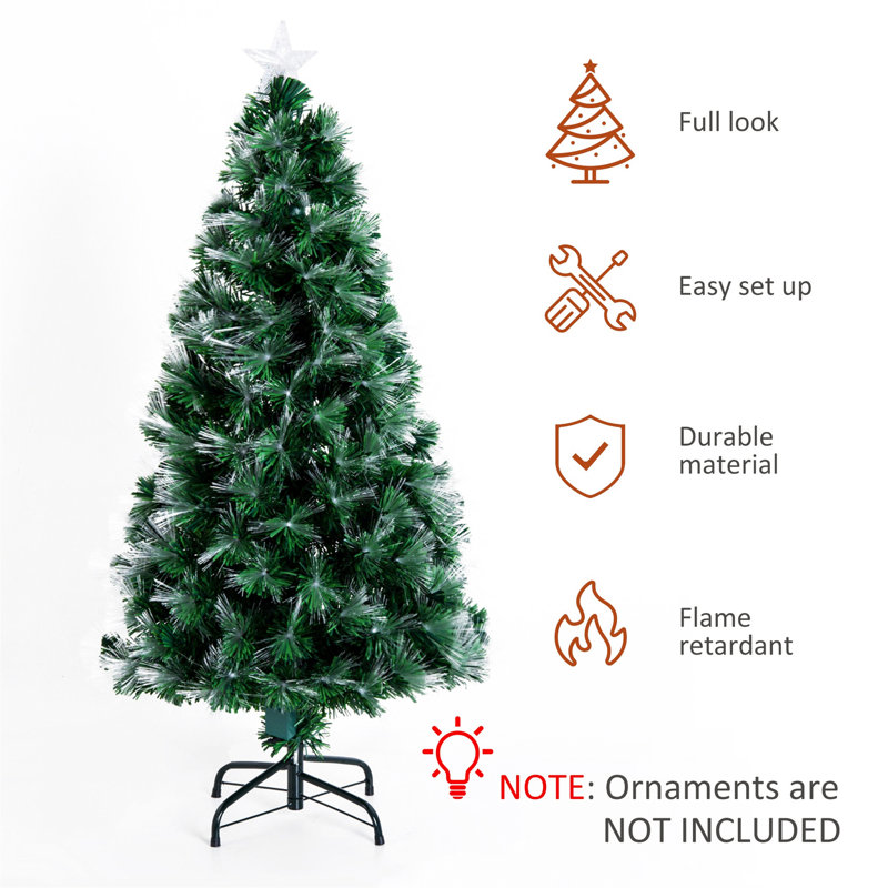 Lighted Artificial Christmas Tree, 3.94ft H x 2.17ft W