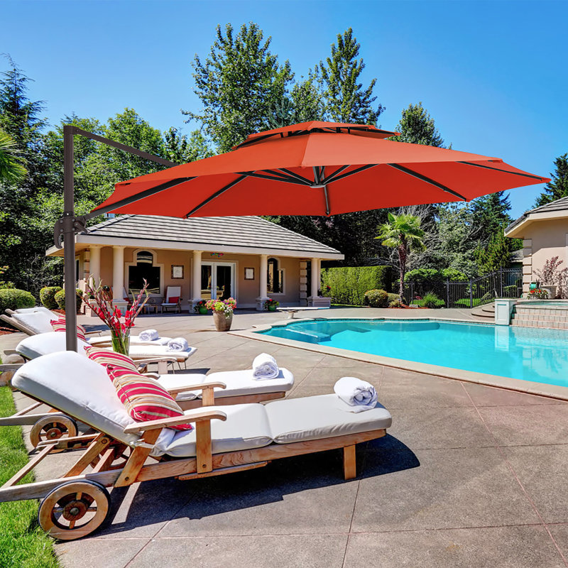 Parasol en porte-à-faux Pulk, Purée de citrouille, L 120 po x P 120 po