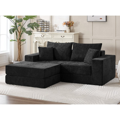 79" Reconfigurable Sectional Sofa Bed with Pillows