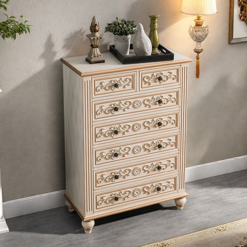 Commode d'appoint de style américain vintage, Blanc cassé / blanc