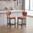 Comfortable Modern Upholstered Fabric Bar Stools Set Of 2 With Black Metal Legs, 26 Inch Counter Height For Kitchen Islands-661748503