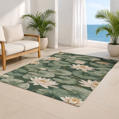 Tapis d'intérieur et d'extérieur brun Botanical