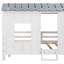 Lit mezzanine robuste avec toit et fenêtres pour enfants Pinewood