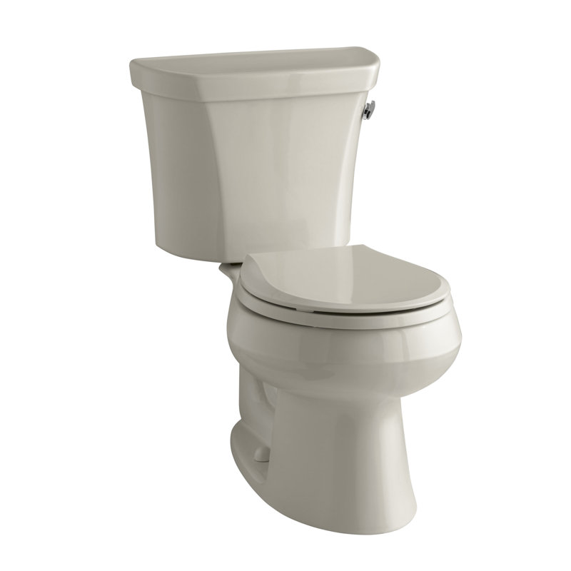 Wellworth 1.28 GPF Water Efficient Round Two-Piece Toilet (Seat Not Included), Sandbar