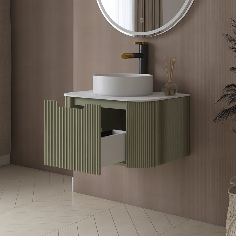 Meuble-lavabo mural 24 po avec évier, Vert clair, 24"