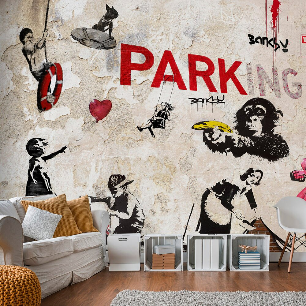 Tapete Banksy Graffiti Collage 2,45 m x 350 cm