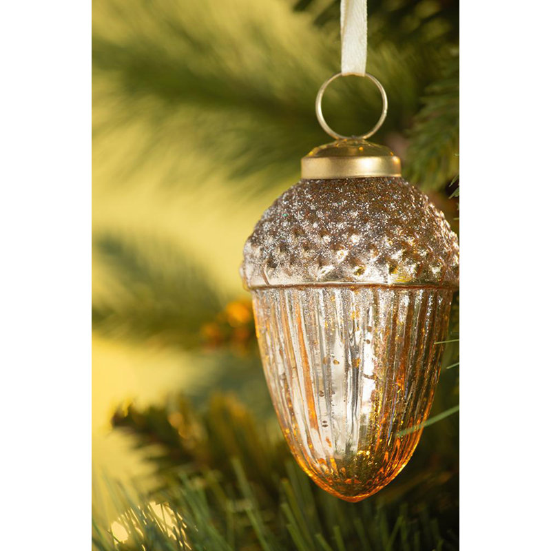 Ensemble de 6 décorations en verre en forme de larme, 2 x 2 x 3,3 /