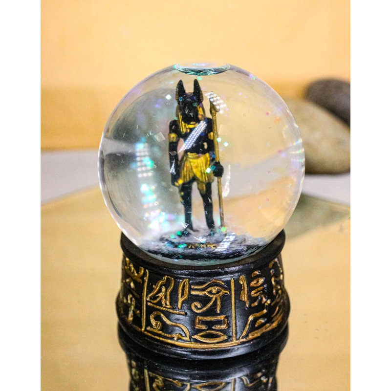 Globe terrestre noir et doré Anubis Jackal