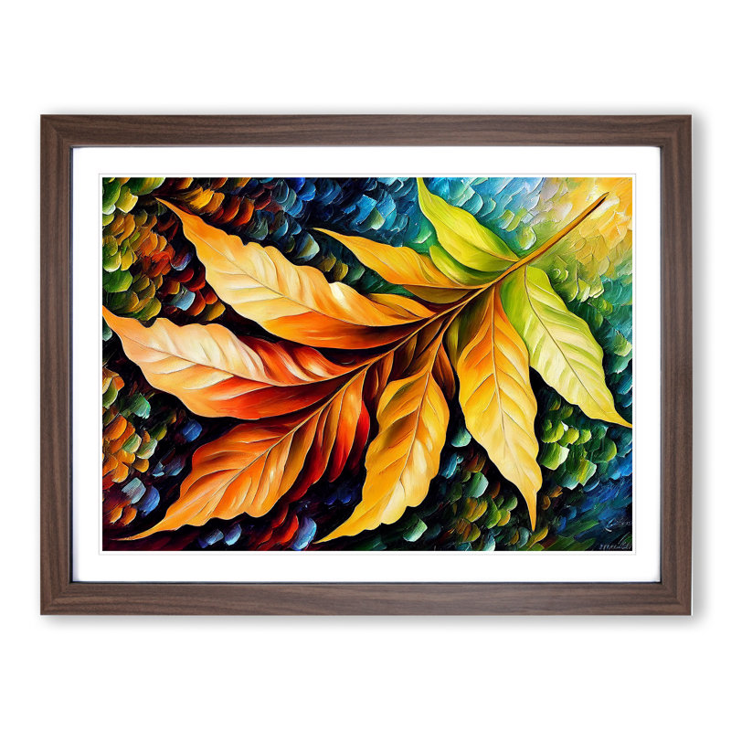 Glorious Plant Leaf Vol.5 - Framed Print, 25cm H x 34cm W x 2cm D, Walnut