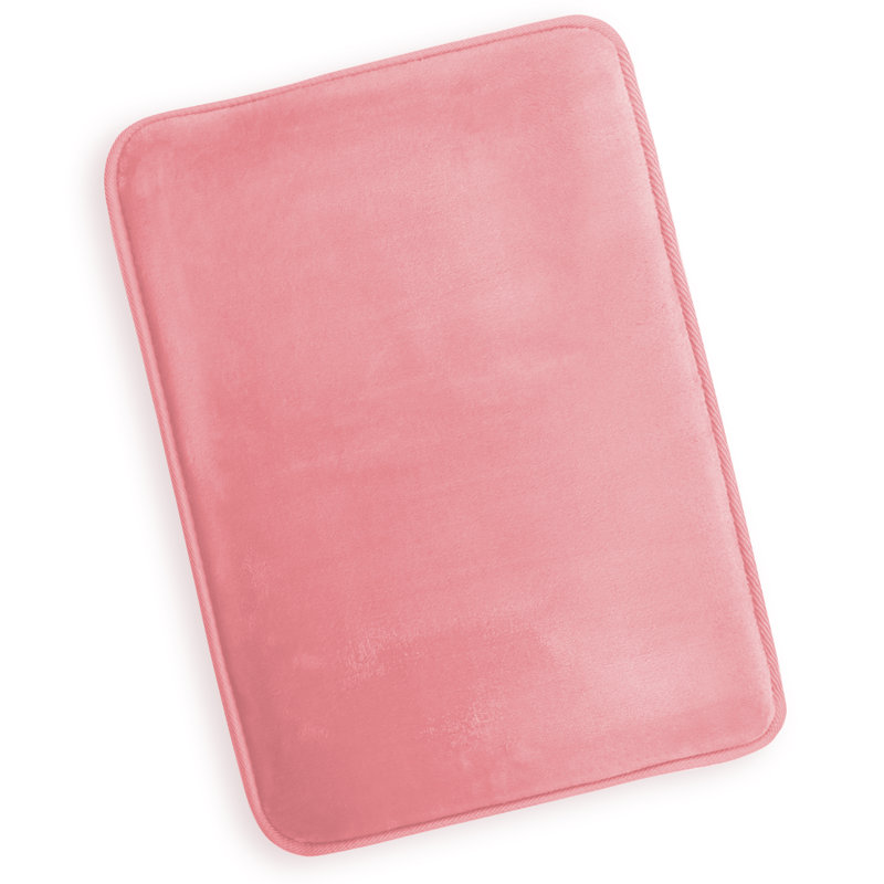 Ultra Soft and Absorbent Memory Foam Bath Rug Set with Non-Slip Backing, Coral/Pink, Small: 24" L x 17" W