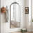 Wall Mounted Arched Full Body Mirror with Vintage Ornate Carved Applique on Top-114796860
