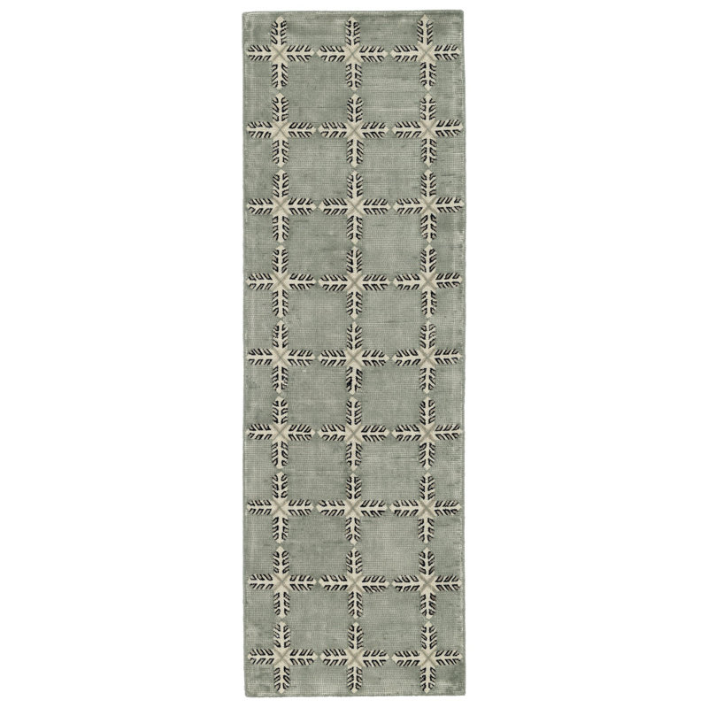 Tapis Simpatico touffeté à la main, Vert, Rectangle 5' x 8'