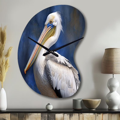 Horloge murale asymétrique en métal Musco Majestic Pelican Seabird V - Pelican