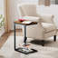 Ensemble de 2 tables d'appoint en forme de C, ensemble de tables de bout en forme de C, plateau rustique, brun rustique (017-30BN)
