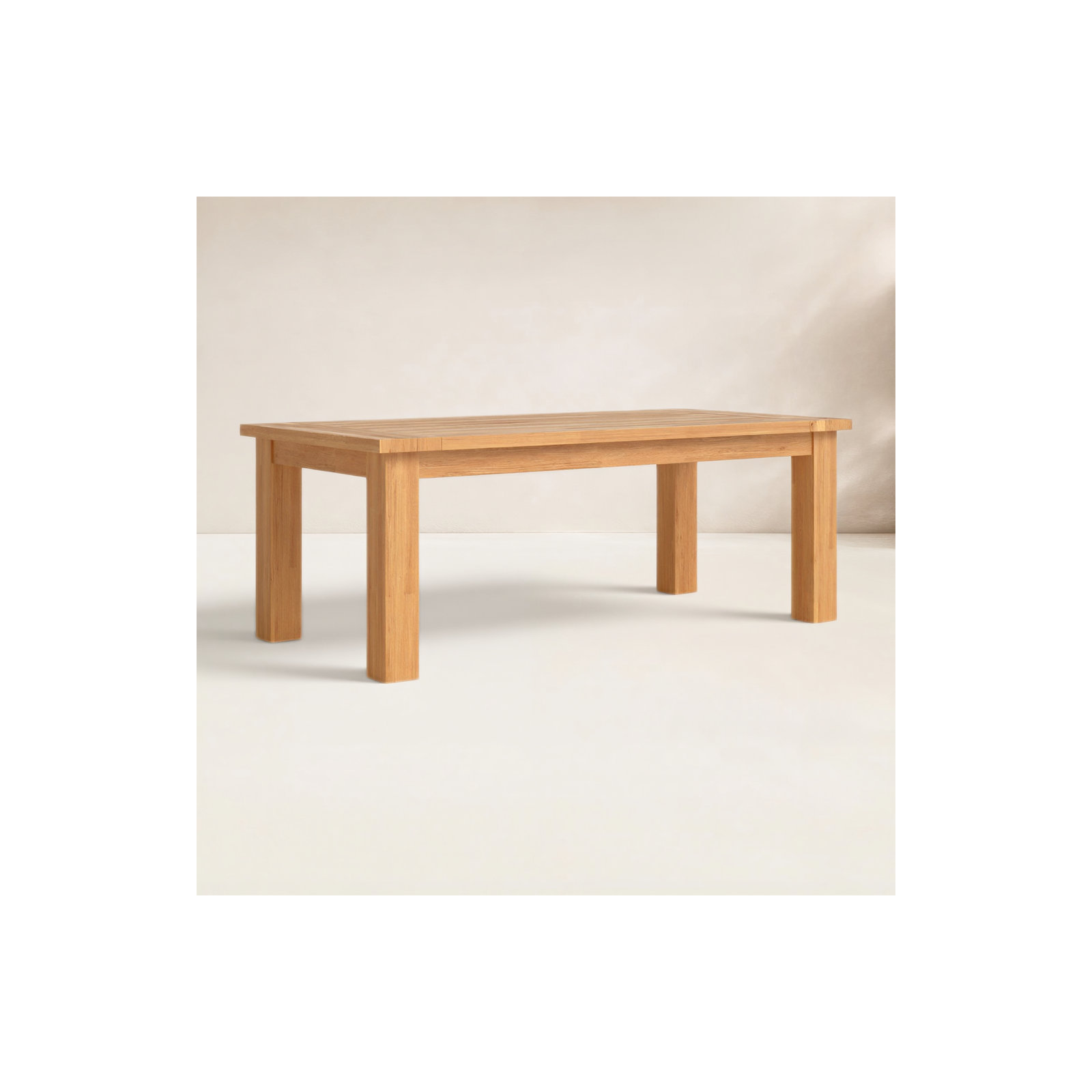 Carenen Outdoor Solid Teak Wood Coffee Table