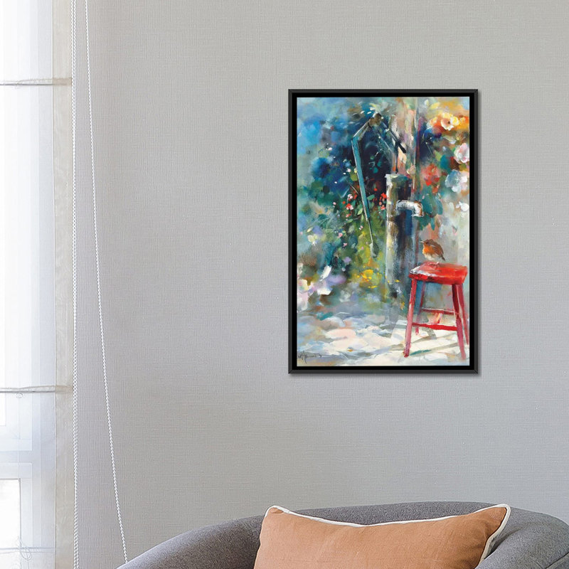 « silent jardin », impression sur toile, H 26 po x l 18 po x P 1,5 po, Toile avec cadre noir, Pas de tapis