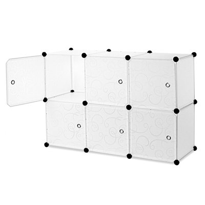Work-It! Organisateur de rangement cubique, 6 cubes, étagères de rangement portatives empilables