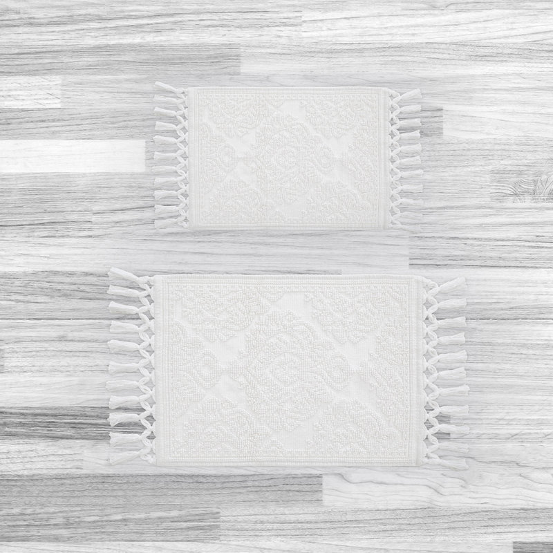 Ricardo 2 Piece Bath Rug Set, White