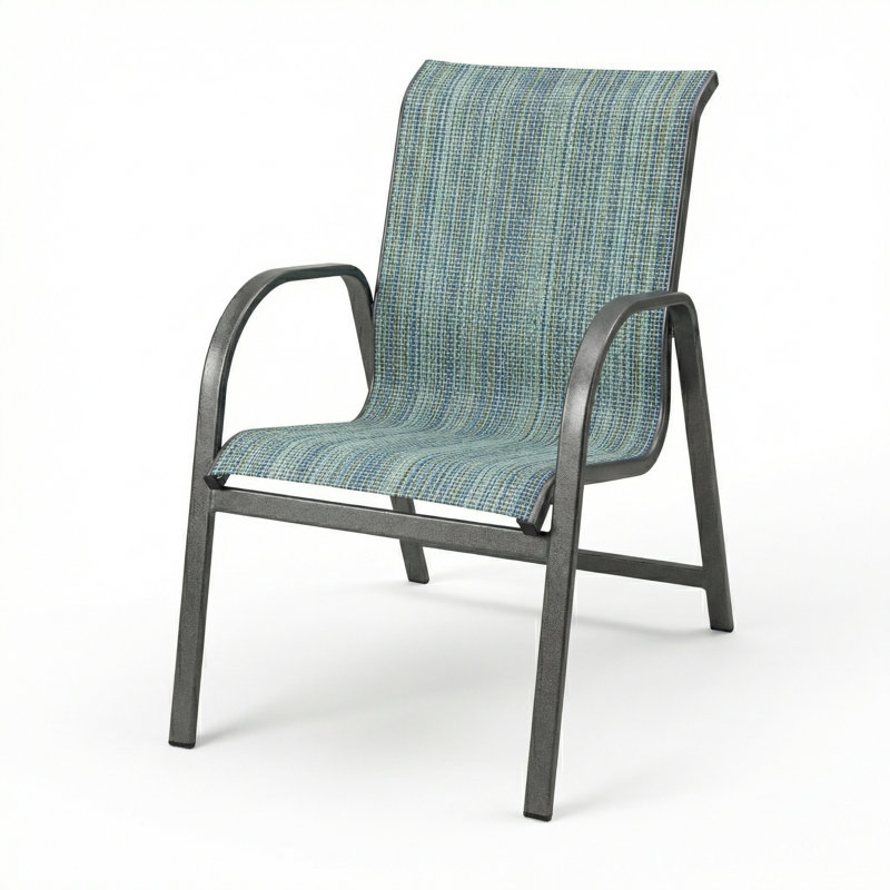 Windward Outdoor Ocean Breeze Arm Chair, Nova Seaglass Sling/Anthracite
