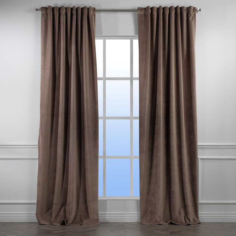 Blackout Single Curtain Panel, 130cm Width x 450cm Drop, Raspberry Glace