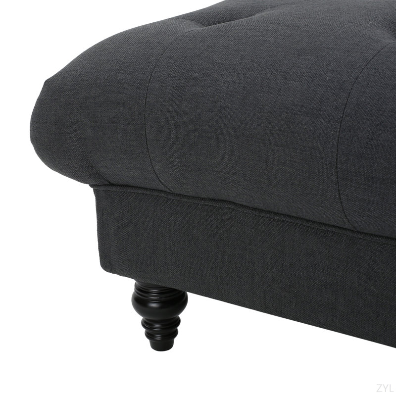 Madrid Kd Tufted Ottoman, Grey