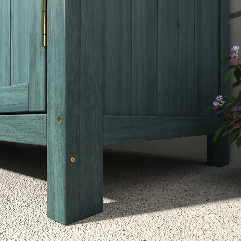 Table de rempotage en bois de sapin 65,4 "avec tablettes et armoires, Vert