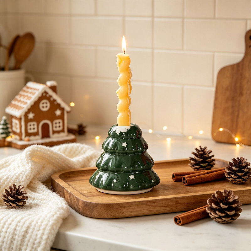 Bougie de Noël Bougie de Noël style arbre d'aromathérapie ornement décoratif pour bougies parfumées, Vert
