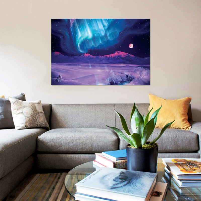 «Snowfield Illumination», impression sur toile, H 8 po x l 12 po x P 0,75 po, Toile tendue, Pas de tapis